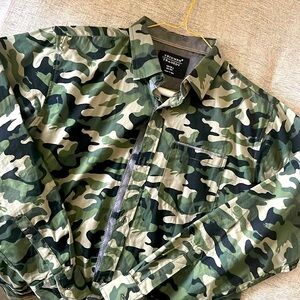 Boys camo button down